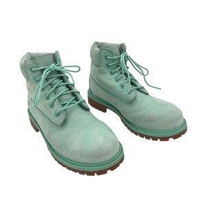 Timberland Kids 6" Boots Size 2 Mint Green Nubuck‎ PrimaLoft ReBOTL Youth EU 34